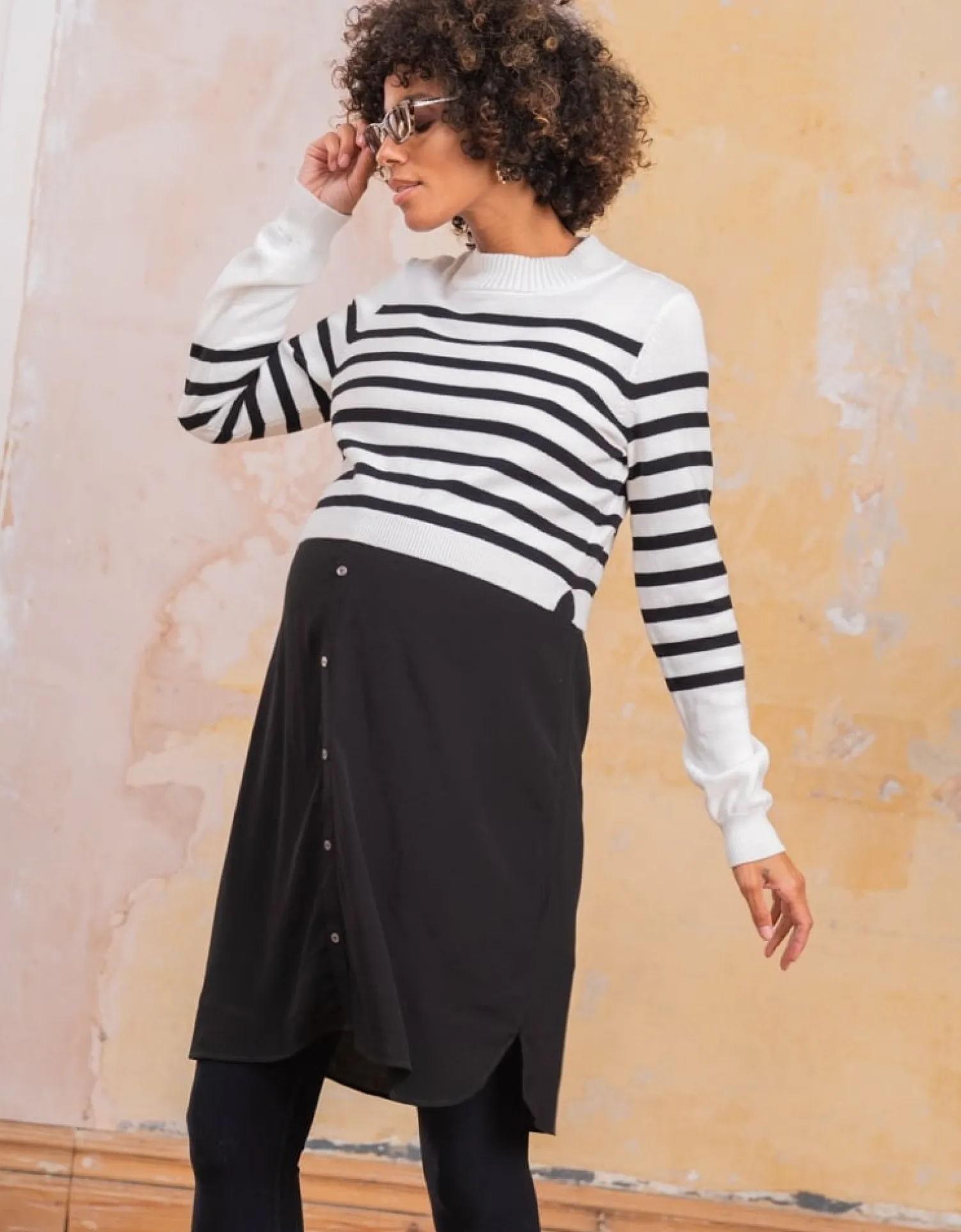 Cheap Seraphine Caz | Maternity & Nursing Stripe Dress with Breton Jumper