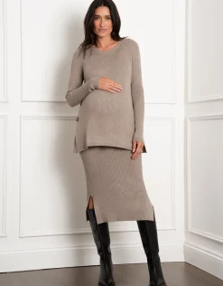 Hot Seraphine Chantria | Rib Knit Maternity Co-ord Skirt