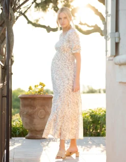 Hot Seraphine Citrine | Cotton Floral Co-Ord Maternity and Nursing Set