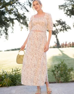 Hot Seraphine Citrine | Cotton Floral Co-Ord Maternity and Nursing Set