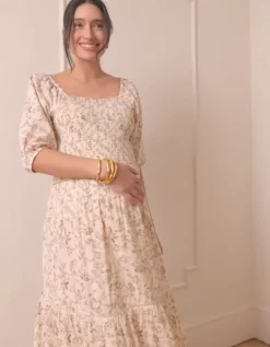 Hot Seraphine Citrine | Cotton Floral Co-Ord Maternity and Nursing Set