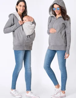 Best Seraphine Connor | Grey 3 in 1 Maternity Hoodie