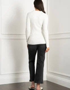Best Seraphine Crystal | Rib Knit Collar Detail Maternity & Nursing Top