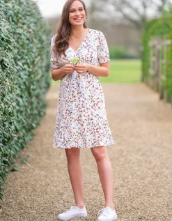 New Seraphine Daffodil | White Floral Front Tie Maternity Dress
