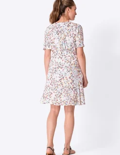 New Seraphine Daffodil | White Floral Front Tie Maternity Dress