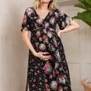 Fashion Seraphine Dahlia | Floral Bouquet Maternity & Nursing Dress