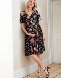 Fashion Seraphine Dahlia | Floral Bouquet Maternity & Nursing Dress