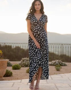 Hot Seraphine Daisy | Maxi-Length Wrap Maternity Dress