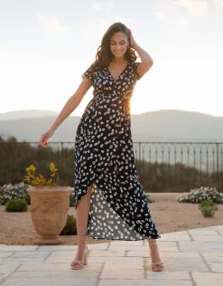 Hot Seraphine Daisy | Maxi-Length Wrap Maternity Dress
