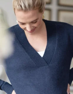 Sale Seraphine Delora | Knitted Navy Maternity & Nursing Tunic