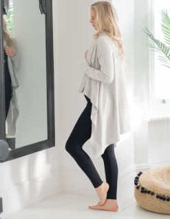 New Seraphine Denise | Grey Cotton & Cashmere Waterfall Maternity Cardigan