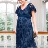 Best Seraphine Diane | Navy Blue Floral Lace Maternity to Nursing Occasion Dress