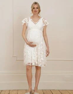 Discount Seraphine Diane | White Floral Lace Maternity to Nursing Occasion Dress