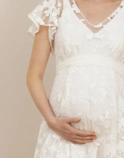 Discount Seraphine Diane | White Floral Lace Maternity to Nursing Occasion Dress