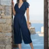 Best Sale Seraphine Dion | Navy Blue Maternity & Nursing Jumpsuit