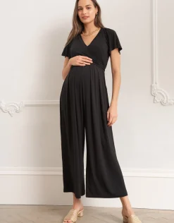 Hot Seraphine Diona | Black Lenzingu2122 Ecoverou2122 Maternity & Nursing Jumpsuit