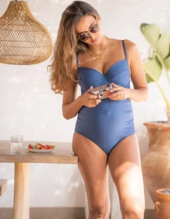 Cheap Seraphine Domingo | Slate Blue Supportive Maternity Swimsuit