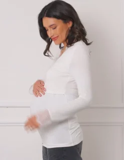 Cheap Seraphine Dottie | Lace Trim Jersey Layering Maternity & Nursing Top