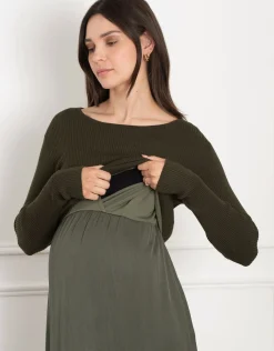Cheap Seraphine Ellis | Knit Top with Woven Maternity & Nursing Slip Dress