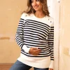 Flash Sale Seraphine Elvira | Nautical Stripe Cotton Maternity & Nursing Sweater
