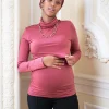 Discount Seraphine Ember | Rust Bamboo Maternity & Nursing Roll Neck