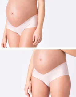 Shop Seraphine Emmie |  Twin Pack No VPL Blush Maternity Briefs