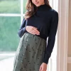 Clearance Seraphine Esme | Khaki Polka Dot Maternity & Nursing Dress