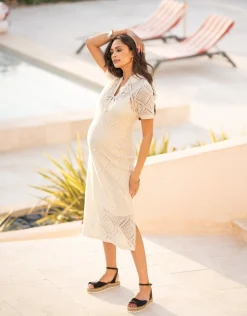 Cheap Seraphine Eula | Crochet-Look Maternity-To-Nursing Midi Dress