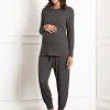 Online Seraphine Eyva | Long Sleeve Ribbed Maternity & Nursing Pyjama Set