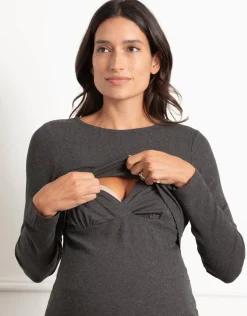 Online Seraphine Eyva | Long Sleeve Ribbed Maternity & Nursing Pyjama Set