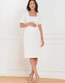 Shop Seraphine Fauna | Tweed Midi Maternity Dress