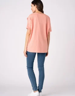 Hot Seraphine Fergie | Light Pink Oversized Boxy Fit Maternity to Nursing T-Shirt