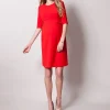 Hot Seraphine Francesca | Scarlet Peplum Maternity Dress