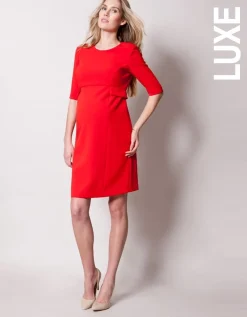 Hot Seraphine Francesca | Scarlet Peplum Maternity Dress