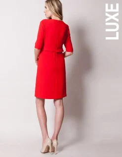 Hot Seraphine Francesca | Scarlet Peplum Maternity Dress