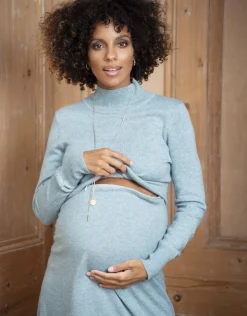 Online Seraphine Freya | Sage Wool Blend Maternity & Nursing Sweater Dress