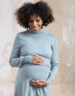 Online Seraphine Freya | Sage Wool Blend Maternity & Nursing Sweater Dress