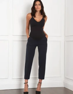 New Seraphine Gabi | Tapered Navy Maternity Pants