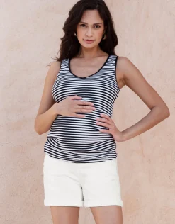 Cheap Seraphine Genesis | V-Neck Stripe Maternity-To-Nursing Vest Top