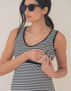 Cheap Seraphine Genesis | V-Neck Stripe Maternity-To-Nursing Vest Top
