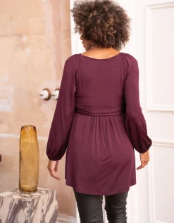 Hot Seraphine Halston | Plum Mock Wrap Maternity & Nursing Top