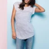 Shop Seraphine Henrietta | Linen Stripe Maternity & Nursing Top
