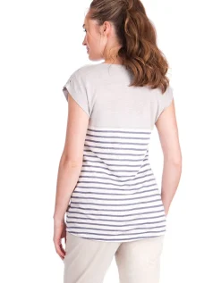 Shop Seraphine Henrietta | Linen Stripe Maternity & Nursing Top