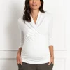 Store Seraphine Ines | Jersey Maternity -To-Nursing  Mock Wrap Top