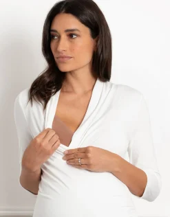 Store Seraphine Ines | Jersey Maternity -To-Nursing  Mock Wrap Top