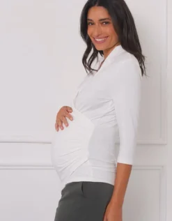 Store Seraphine Ines | Jersey Maternity -To-Nursing  Mock Wrap Top