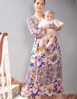 Shop Seraphine Ione | Boho Floral Maternity & Nursing Midi Dress