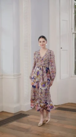 Shop Seraphine Ione | Boho Floral Maternity & Nursing Midi Dress