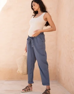 Flash Sale Seraphine Isaiah | Cotton-Blend Under Bump Maternity Chinos