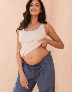 Flash Sale Seraphine Isaiah | Cotton-Blend Under Bump Maternity Chinos